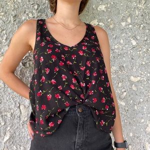 Flower Open Back Tank Top